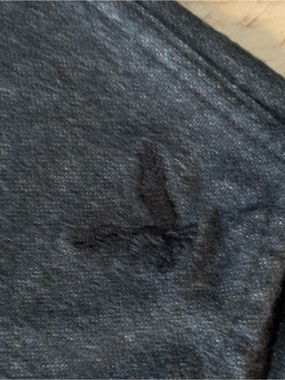 American Eagle Men's XL Solid Charcoal Flannel Shirt Grunge Workwear Rugged - Picture 3 of 10